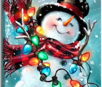 CHRISTMAS JOY - LIGHTED TABLETOP CANVAS 8X6