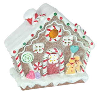 CANDY CANE GINGER HOUSE WITH LIGHTS