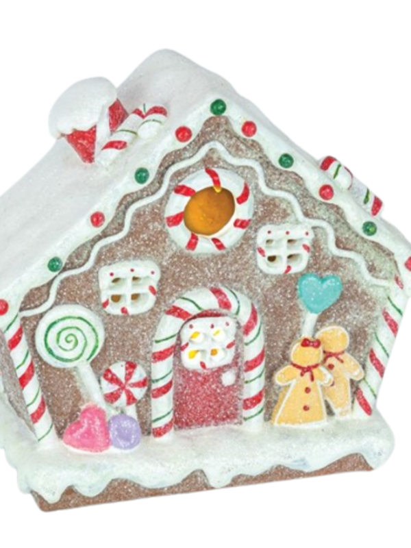CANDY CANE GINGER HOUSE WITH LIGHTS