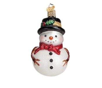 RED BOW HOLLY HAT SNOWMAN