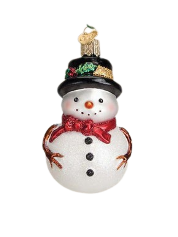 RED BOW HOLLY HAT SNOWMAN