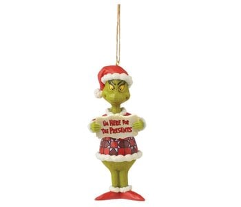 Dr. Seuss Grinch I'm Here for the Presents Ornament