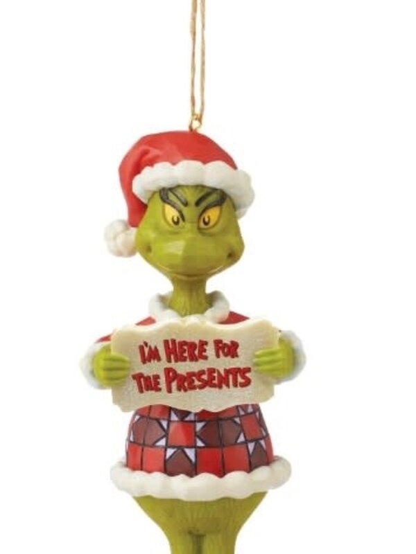 Dr. Seuss Grinch I'm Here for the Presents Ornament
