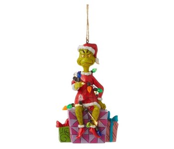 Grinch on Present Ornament