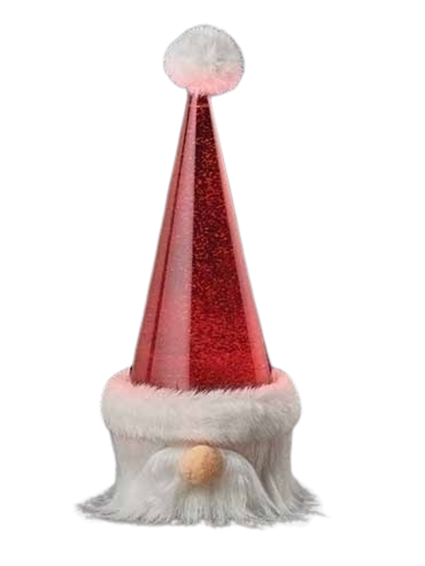 12"H LED SWIRLING SANTA HAT GNOME