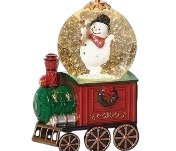 7.8"H LIGHTED SWIRLTRAIN DOME W/SNOWMAN