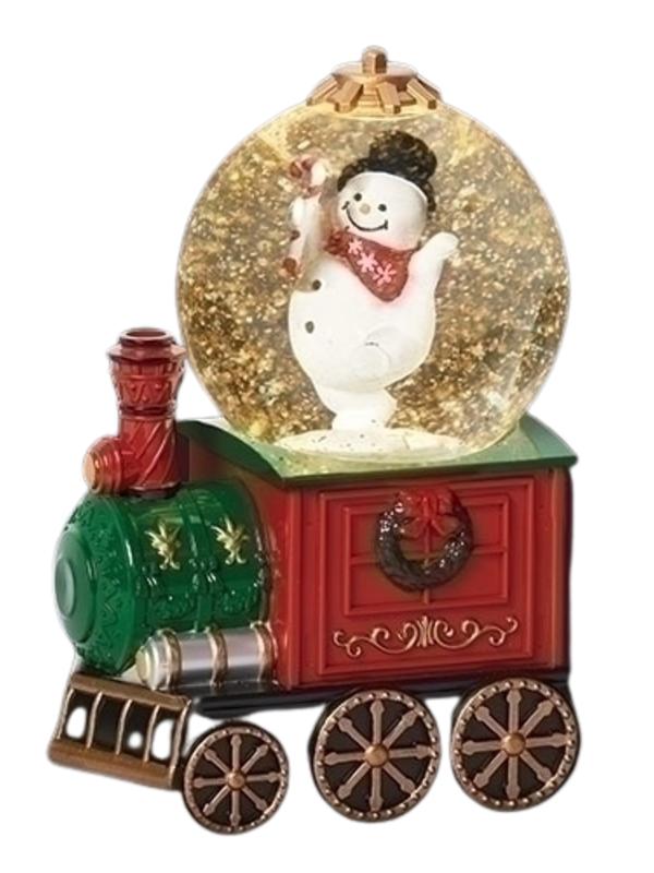 7.8"H LIGHTED SWIRLTRAIN DOME W/SNOWMAN