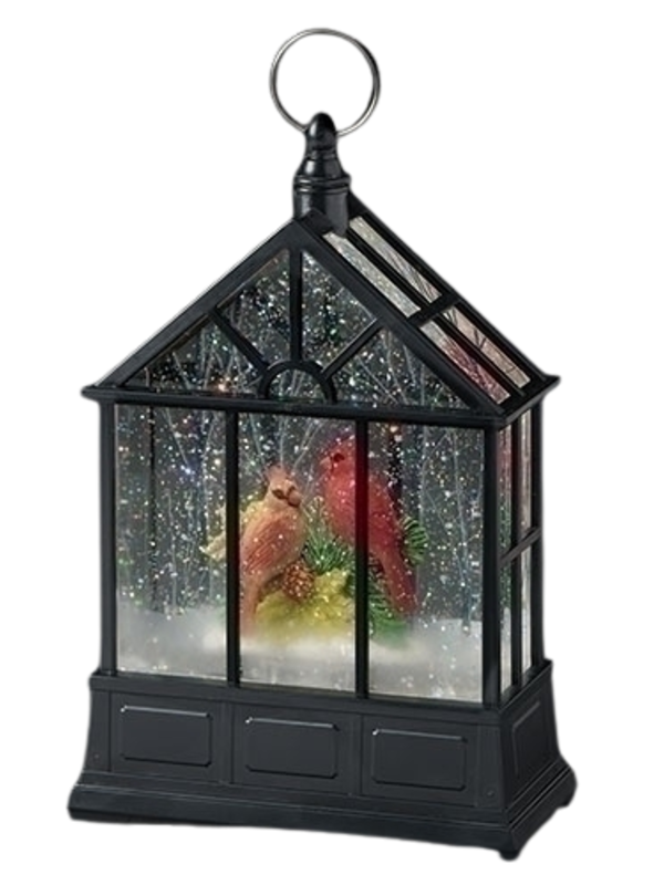10" LIGHTED SWIRL GAZEBO TWO CARDINALS