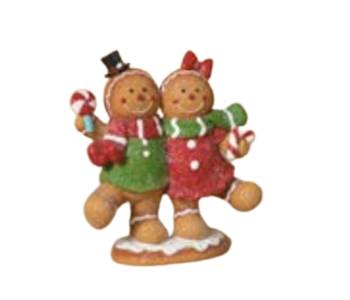 6.5"H Resin Gingerbread Couple