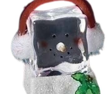 4.75H LED Snowman Cube - Earmuff