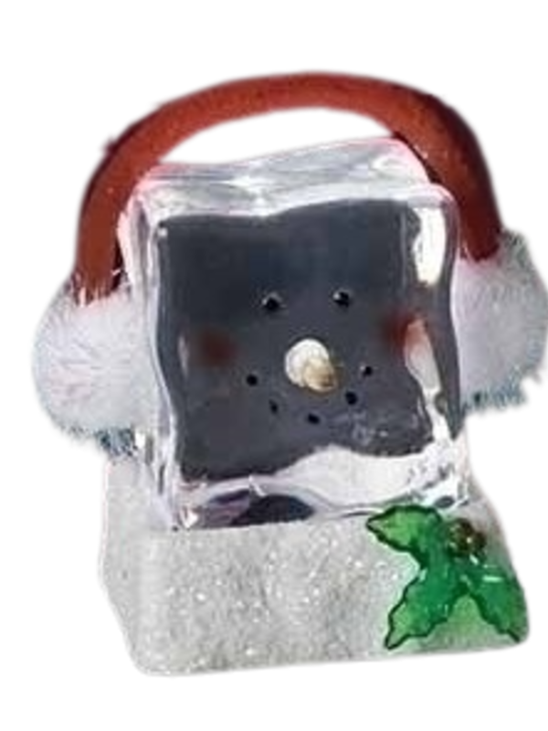 4.75H LED Snowman Cube - Earmuff