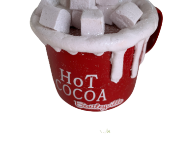 Hot Cocoa Cup With Marshmallows Ornament