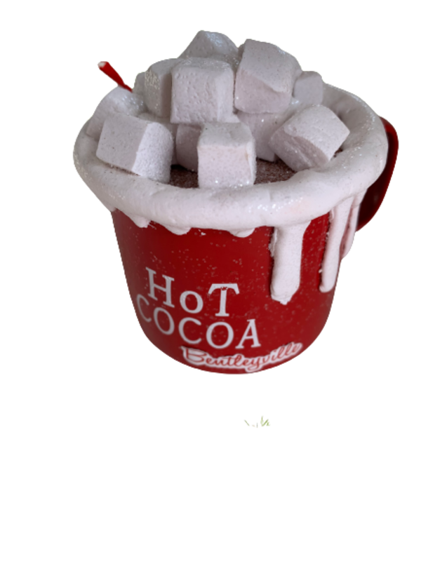 Hot Cocoa Cup With Marshmallows Ornament