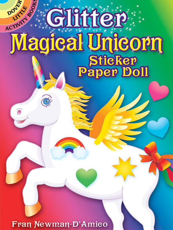Glitter Magical Unicorn Sticker Paper Doll