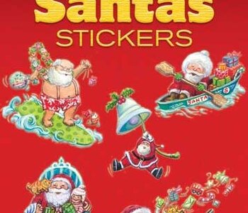 Glitter Santas Stickers