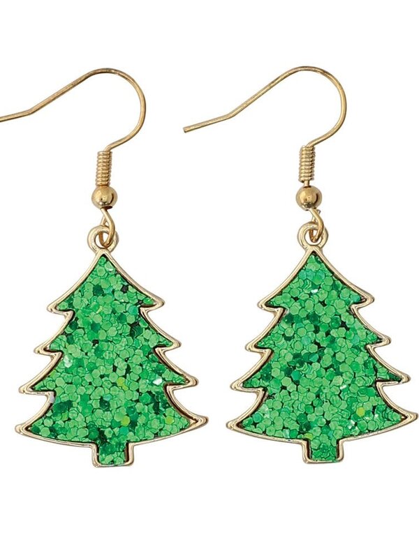 Green Glitter Trees