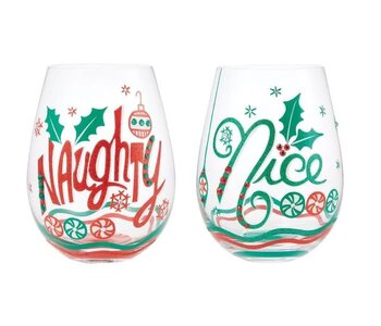 NAUGHTY & NICE STEMLESS SET