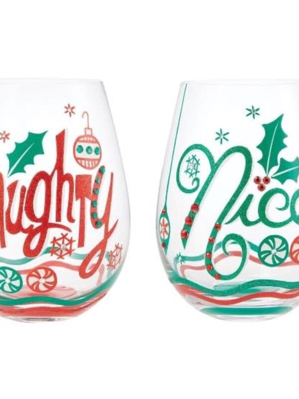 NAUGHTY & NICE STEMLESS SET