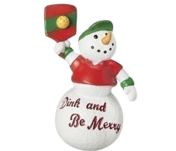 Dink and Be Merry Pickleball Snowman Ornament