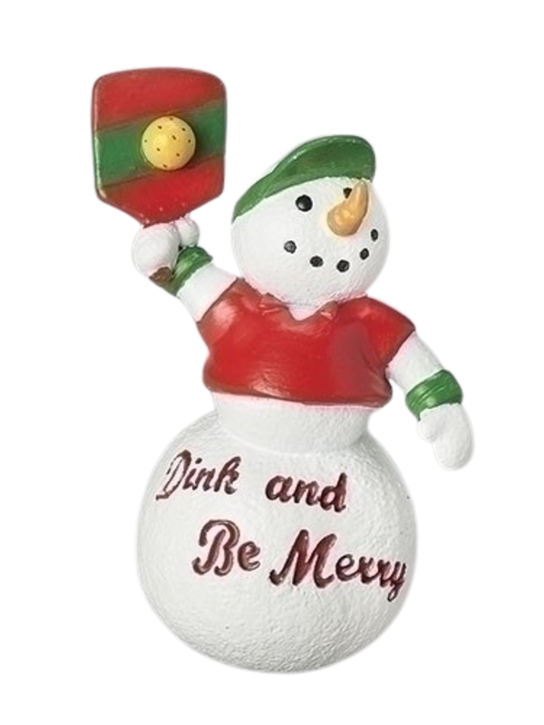 Dink and Be Merry Pickleball Snowman Ornament