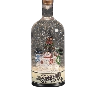 11.2"H LIGHTED SWIRL MOONSHINE SNOWMEN SCENE