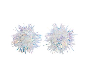 Silver Iridescent Pompom