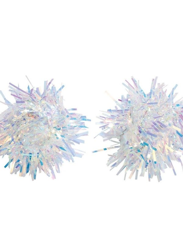 Silver Iridescent Pompom