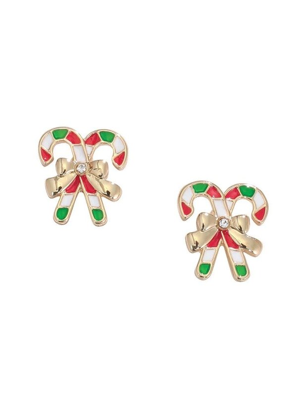 Gold Candy Cane w/Ribbon