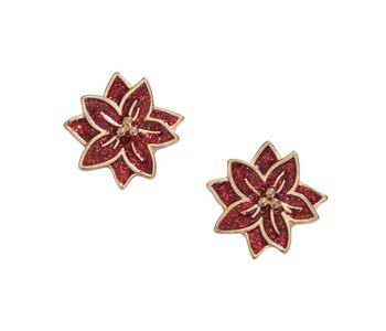 Glitter Enamel Poinsettias