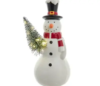 Ceramic Snowman with Tree