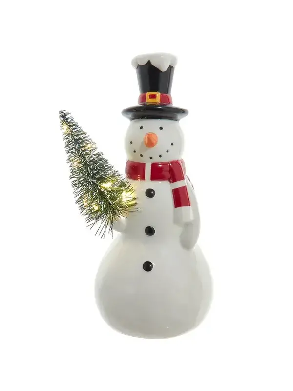 Ceramic Snowman with Tree