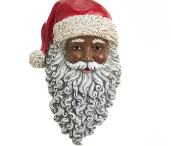 African American Santa Head Ornament
