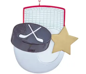 Hockey with Star Ornament
