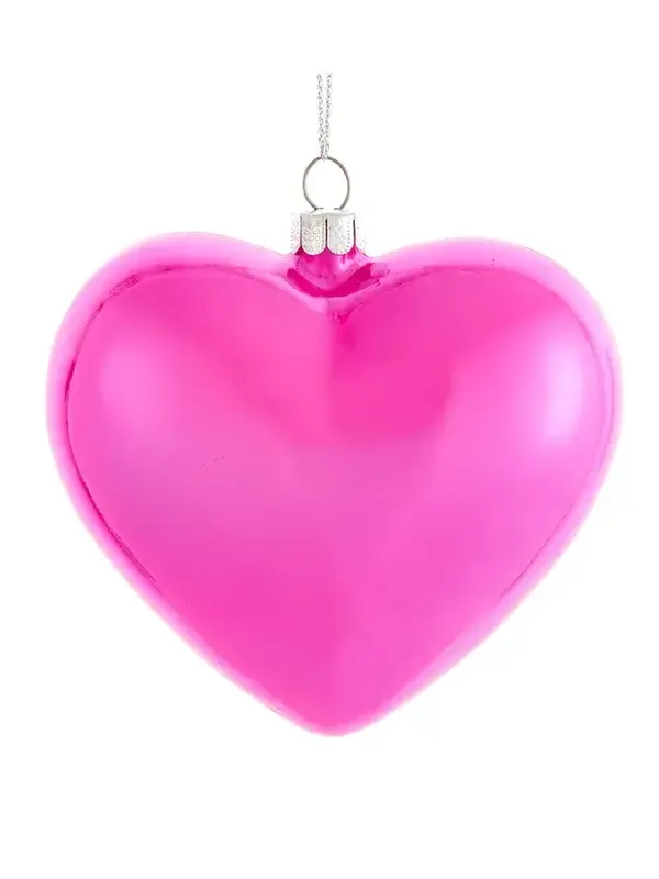 Glass Pink Heart Ornament