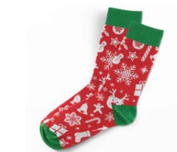 Christmas Red and White Pattern Socks
