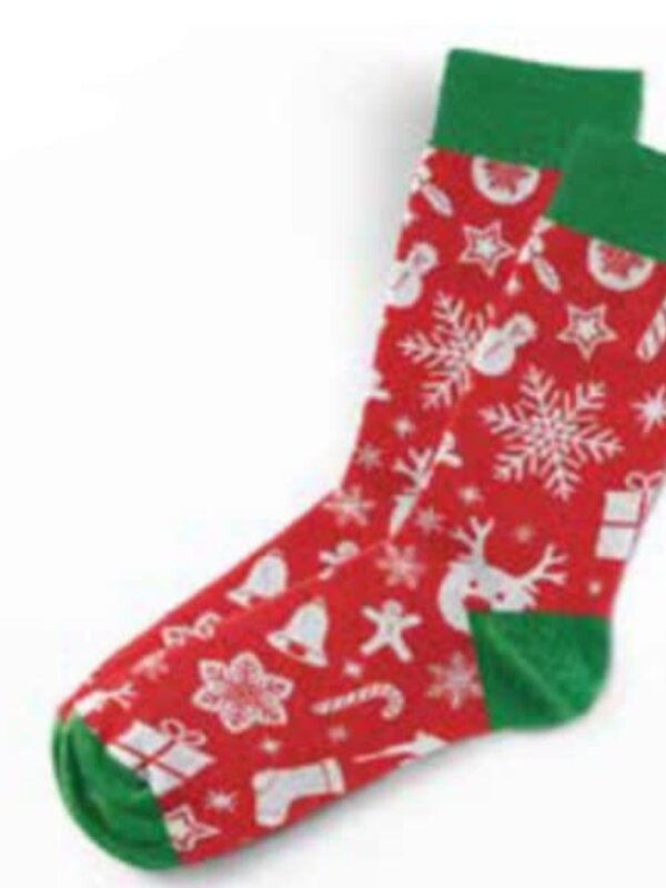 Christmas Red and White Pattern Socks