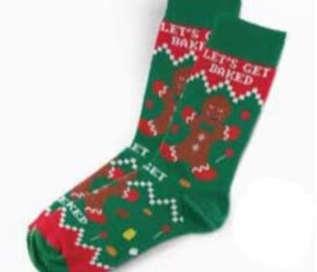 Ginger Bread Lets Get Baked Christmas Sock