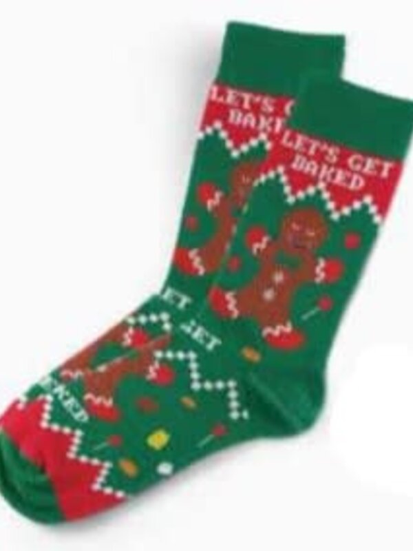 Ginger Bread Lets Get Baked Christmas Sock