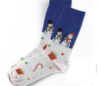 Happy Snowman Christmas Sock