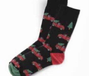 Red Truck and Trees Socks