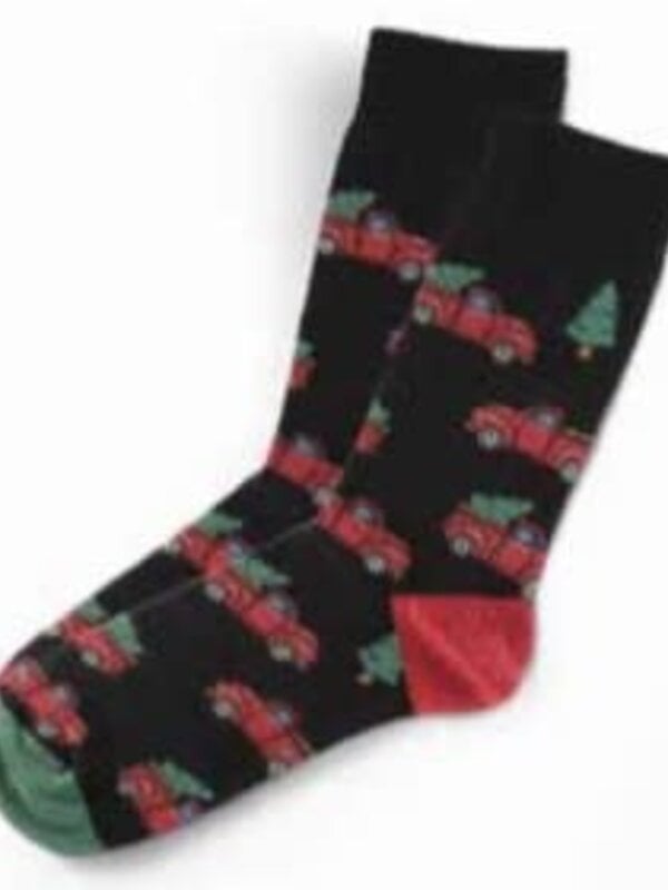 Red Truck and Trees Socks