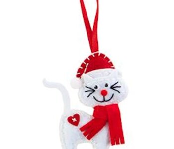 DIY Felt Ornament Kit - Christmas Cat