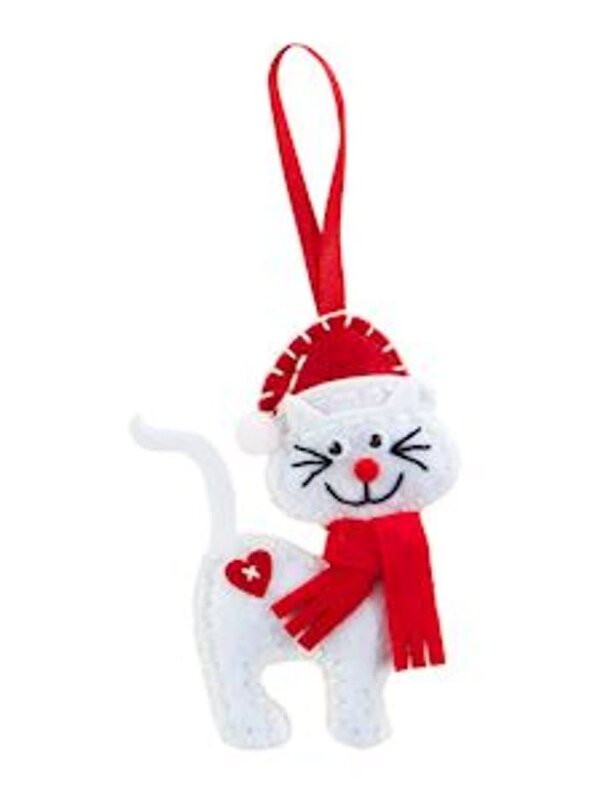 DIY Felt Ornament Kit - Christmas Cat