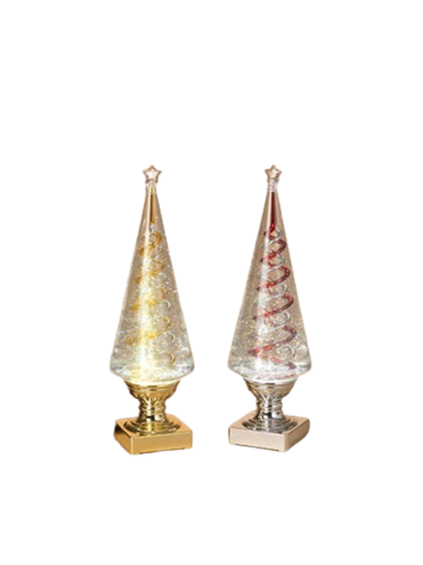 Lighted Spinning Water Globe Tree