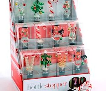 Glass Christmas Wine Stopper
