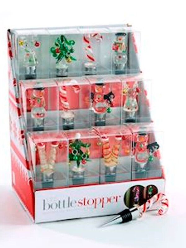 Glass Christmas Wine Stopper
