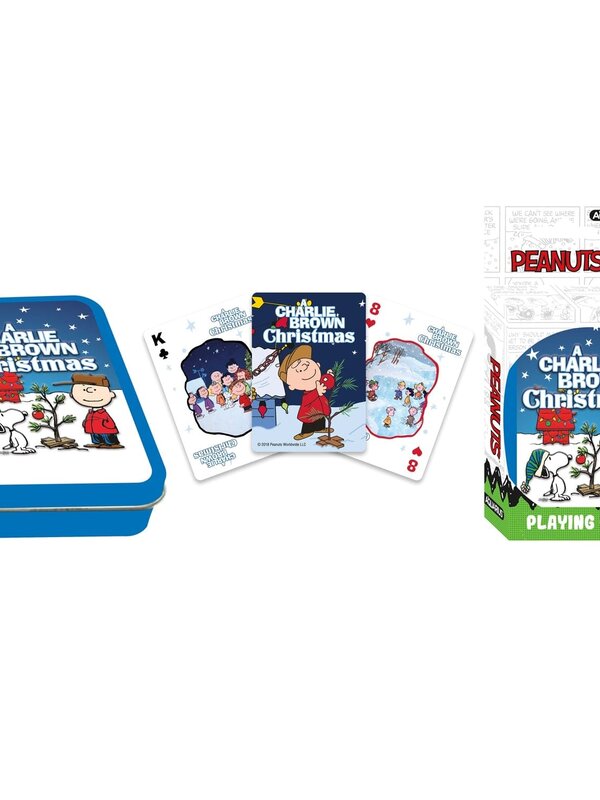Peanuts Charlie Brown Christmas Playing Cards (Embossed Tin Gift Box Packaging)