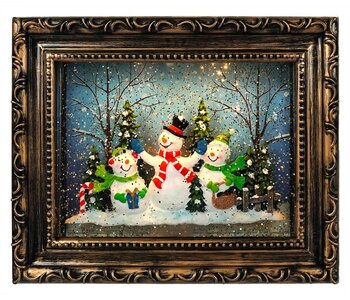 9.5"L B/O Lighted Spinning Water Globe Frame w/ Holiday Scene