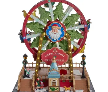 13.39"H B/O Lighted Animated Holiday Ferris Wheel w/ Music