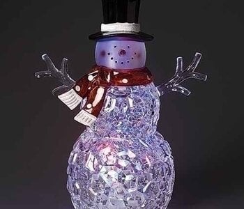12"H LED SNOWMAN ROTATE LITE ACRYLIC